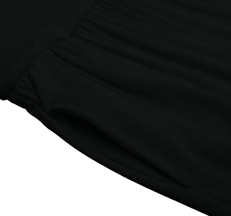 Simlu Black Skirts for Women Ankle Length Skirt Casual Long Skirt High Waisted Maxi Skirt Reg and Plus Size Skirt Long Skirt (Size Medium, Black) - Image 4